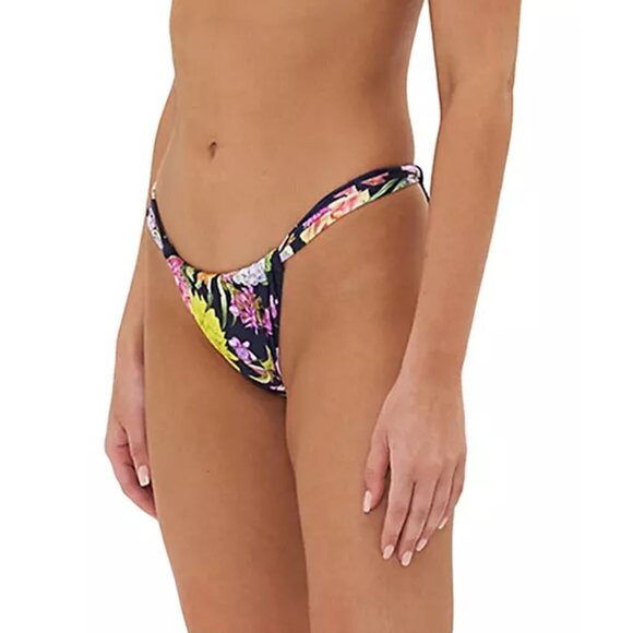 Camilla "Peace Be With You" Gathered Skimpy Pant Bikini Bottom, Multi - Picture 2 of 3